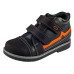 Ботинки на байке черные с оранжевым 138-121